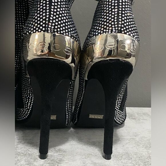 Bebe Rhinestone Beaded Thigh-Hi Boots Size 7 - Picture 10 of 13